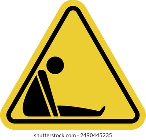 Confined space sign. Limited in size. Underground structures reservoirs and other places with limited space. Hazardous conditions, such as lack oxygen, presence toxic gases. Warning road sign.