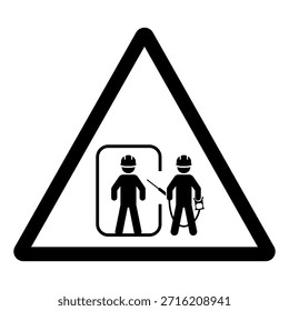 Signo De Símbolo De Espacio Confinado, Ilustración vectorial, Aislar En La Etiqueta De Fondo Blanco. EPS10