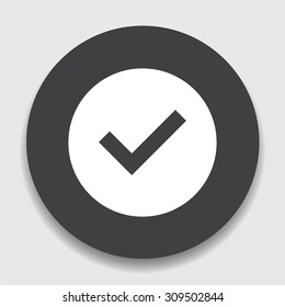 Confirm or approved symbol - Check mark icon. Yes button