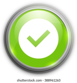 Confirm or approved symbol - Check mark icon. Yes button