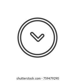 Confirm button line icon, outline vector sign, linear style pictogram isolated on white. Check, accept symbol, logo illustration. Editable stroke
