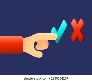 Confirmar o cancelar - realizar la elección correcta a mano