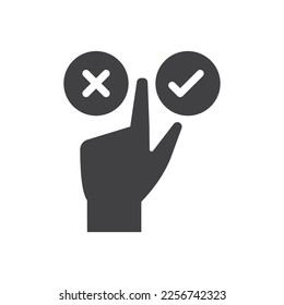 Confirm And Cancel Icon - Hand Click Icon