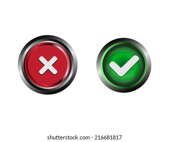 Confirm and Decline buttons vector