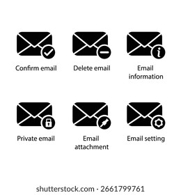 Confirmar, Excluir, informações, Privado, anexo, configuração, ícone de e-mail