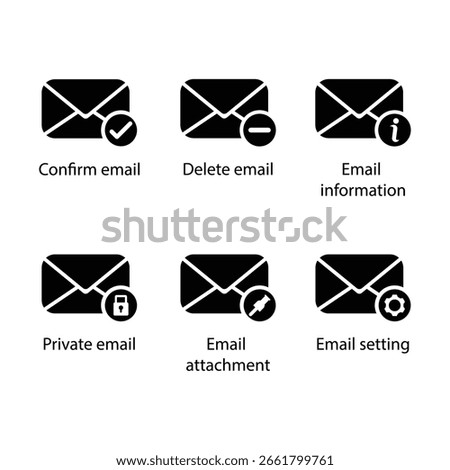 Confirm, Delete, information, Private, attachment, setting, email icon