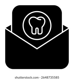 Confirm Dental Appointment solid icon isolated on white