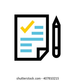 Confirm, done line icon. Pixel perfect fully editable vector icon suitable for websites, info graphics and print media.