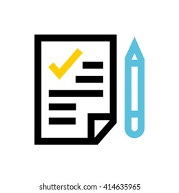 Confirm, done line icon. Pixel perfect fully editable vector icon suitable for websites, info graphics and print media.