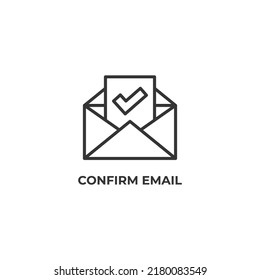 confirm email line icon. linear style sign for mobile concept and web design. Outline vector icon. Symbol, logo illustration. Vector graphics
