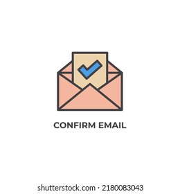 confirm email vector icon. Colorful flat design vector illustration. Vector graphics