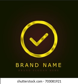 Confirm golden metallic logo