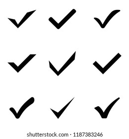 Confirm icon. Check marc set. Vector illustration