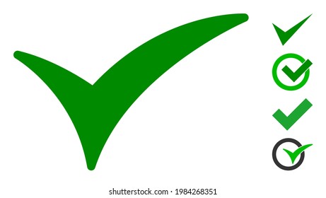 Confirm icon designed in flat style. Isolated vector confirm icon illustrations on a white background, simple style. Some similar icons appended.