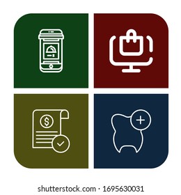 confirm icon set. Collection of Online order, Approve, Check icons