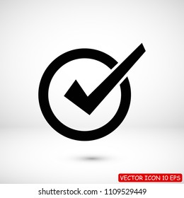 Confirm icon, stock vector illustration flat design style