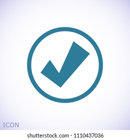 Confirm icon, stock vector illustration flat design style