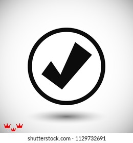 Confirm icon, stock vector illustration flat design style