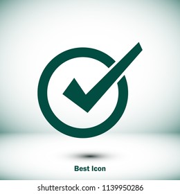 Confirm icon, stock vector illustration flat design style