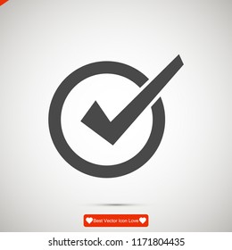 Confirm icon, stock vector illustration flat design style