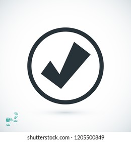 Confirm icon, stock vector illustration flat design style