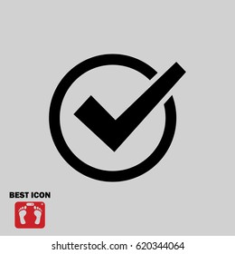 Confirm icon, stock vector illustration flat design style
