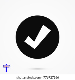 Confirm icon, stock vector illustration flat design style