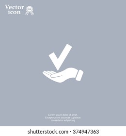 confirm icon; vector illustration.