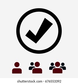 confirm icons, stock vector illustration flat design style
