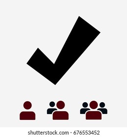confirm icons, stock vector illustration flat design style