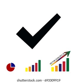 confirm icons, stock vector illustration flat design style