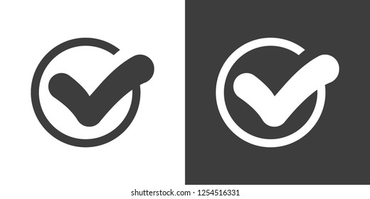 Confirm icons; vector illustration. Flat design style