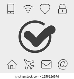 Confirm icons; vector illustration. Flat design style