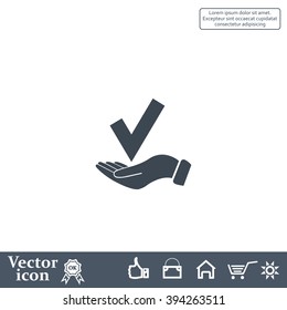 confirm icons; vector illustration. Flat design style