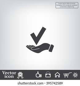 confirm icons; vector illustration. Flat design style