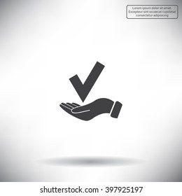 confirm icons; vector illustration. Flat design style