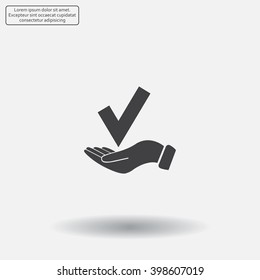 confirm icons; vector illustration. Flat design style