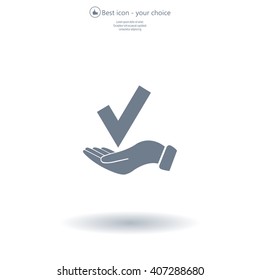 confirm icons; vector illustration. Flat design style