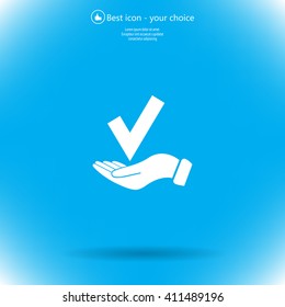 confirm icons; vector illustration. Flat design style