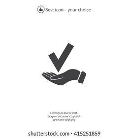 confirm icons; vector illustration. Flat design style