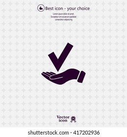 confirm icons; vector illustration. Flat design style