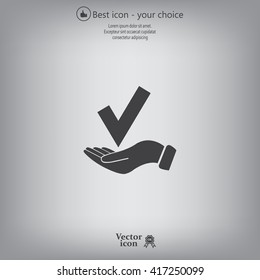 confirm icons; vector illustration. Flat design style