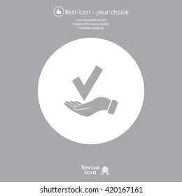 confirm icons; vector illustration. Flat design style