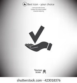 confirm icons; vector illustration. Flat design style