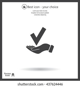 confirm icons; vector illustration. Flat design style