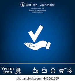 confirm icons; vector illustration. Flat design style