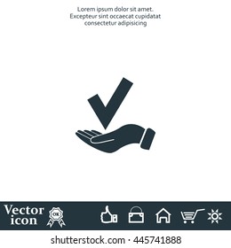 confirm icons; vector illustration. Flat design style