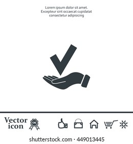 confirm icons; vector illustration. Flat design style