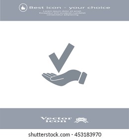 confirm icons; vector illustration. Flat design style