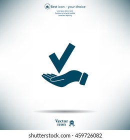 confirm icons; vector illustration. Flat design style